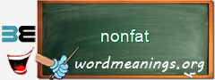 WordMeaning blackboard for nonfat